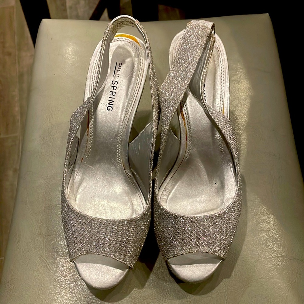 Silver Glitter heels